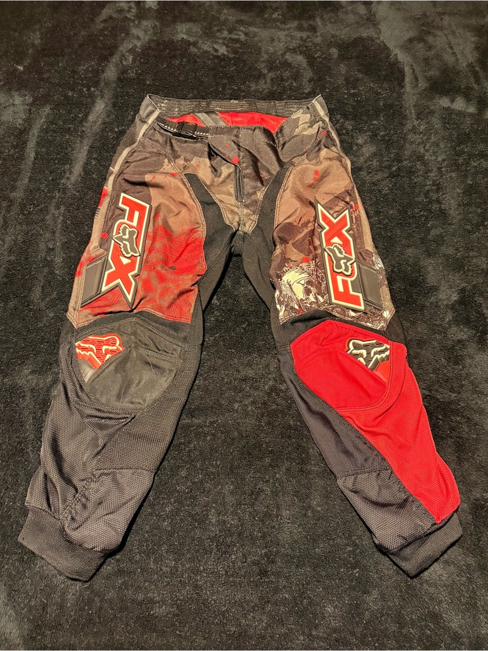 Fox Racing 180 Motorcycle Motocross Pants size youth 10 / 26 Red & Black